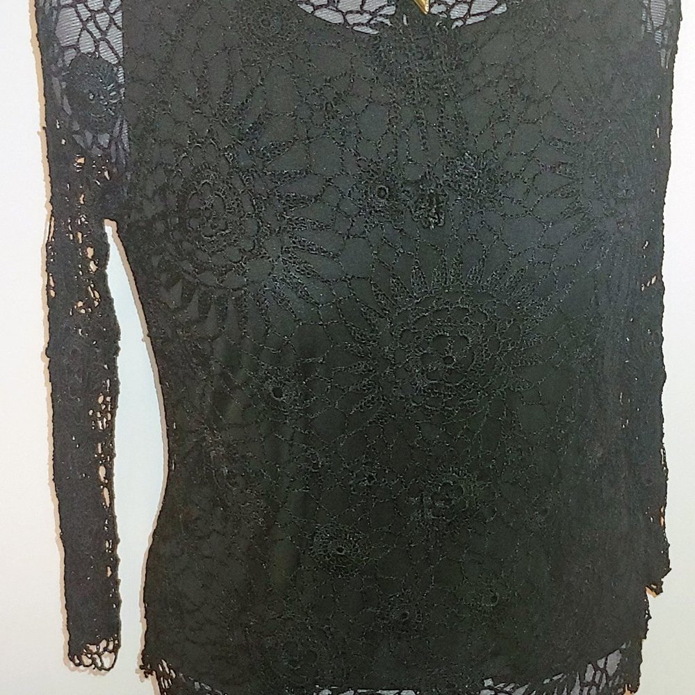 JOSEPH A. BOHO XL Tank Top with crochet lace overlay
